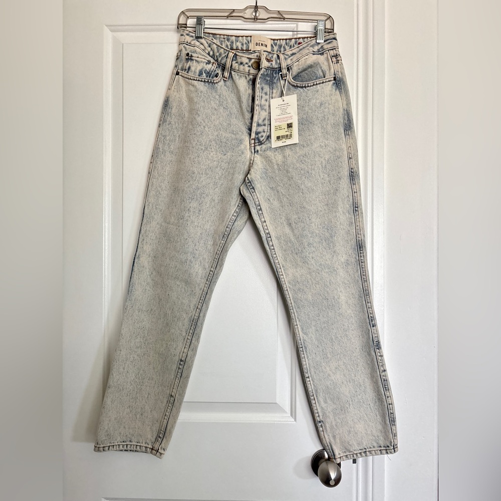 NWT Sézane Brut Sexy 100% Cotton Jeans in Edge Blue Color Size 29
